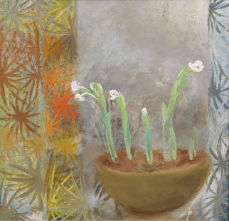 Winifred Nicholson (British, 1893-1981) February 57.8 x 60.5 cm. (22 3/4 x 23 3/4 in.): Winifred Nicholson (British, 1893-1981)February oil, crayon and silver spray paint on board57.8 x 60.5 cm. (22 3/4 x 23 3/4 in.)Footnotes:ProvenanceAcquired by the present owner from the Kettle's