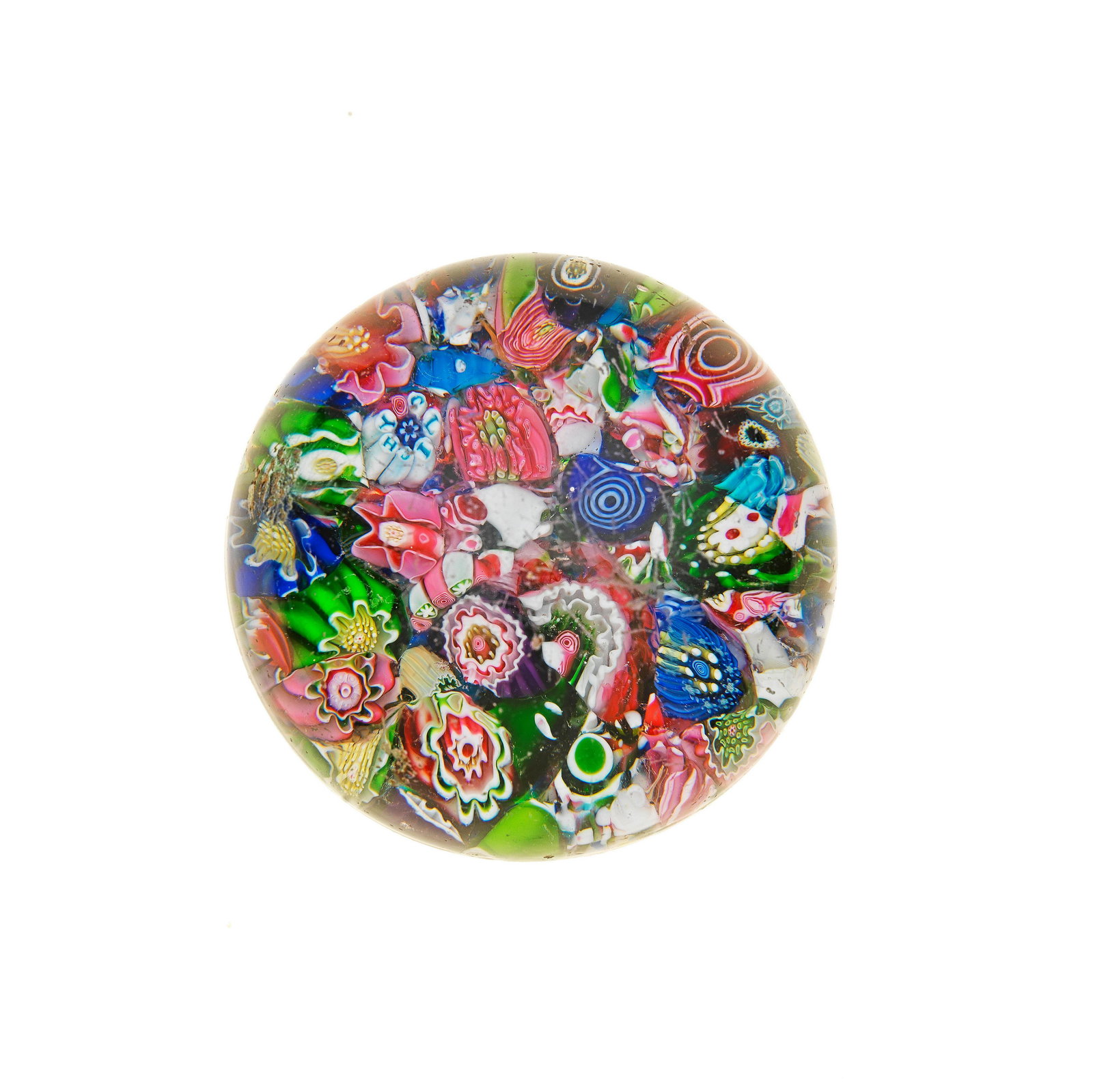 A very rare fully signed Clichy Scrambled millefiori paperweight, circa 1850 (1 of 2)