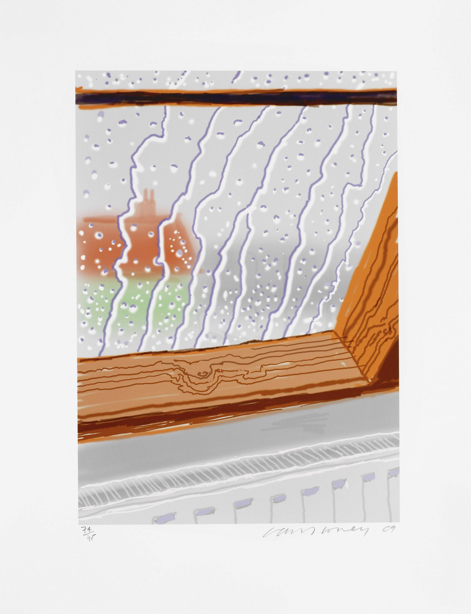 David Hockney (born 1937) Rain on the Studio Window iPad drawing in colours, 2009, printed on Ep... (1 of 1)