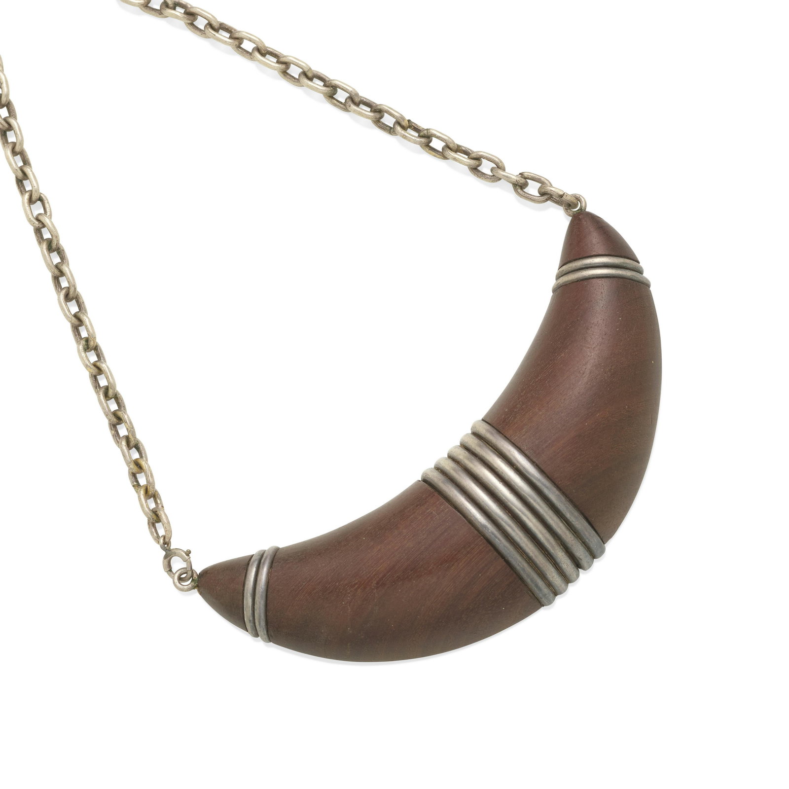 A SILVER AND WOOD NECKLACE, WILLIAM SPRATLING, CIRCA 1940-46 (1 of 1)
