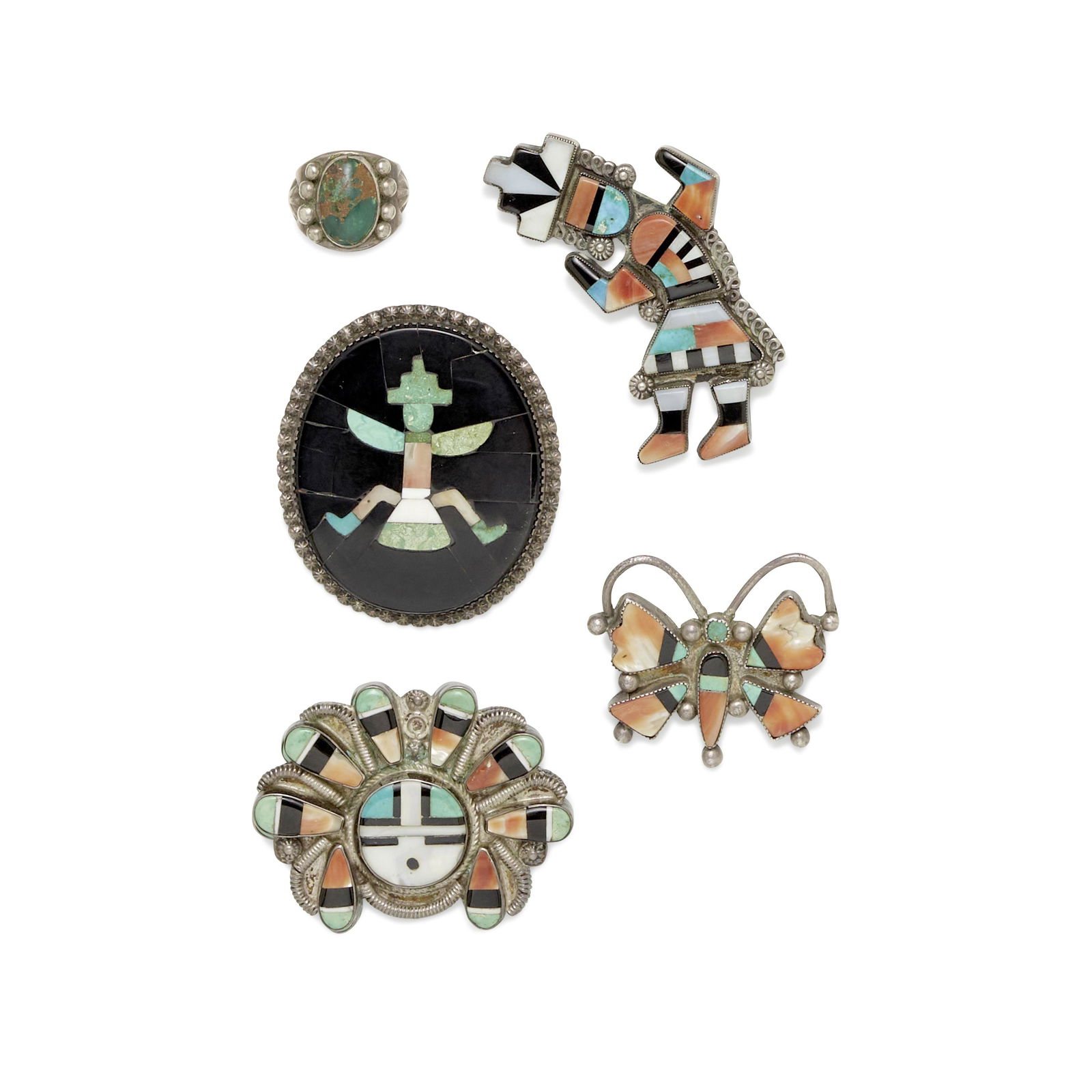 A Group Of Zuni Jewelry
