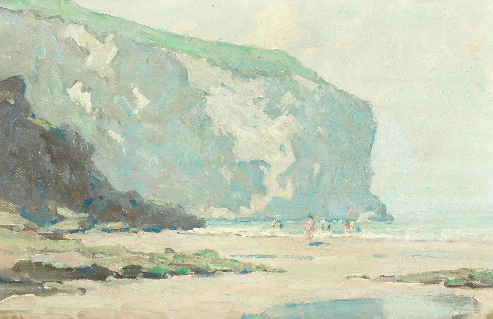 Terrick John Williams, RA (British, 1860-1936) Seashore scenes, a pair each 27 x 41cm (10 5/8 x...: Terrick John Williams, RA (British, 1860-1936) Seashore scenes, a pair oil on canvas each 27 x 41cm (10 5/8 x 16 1/8in). (2) Footnotes: Provenance With The Fine Art Society, London, no. 40 and 41.