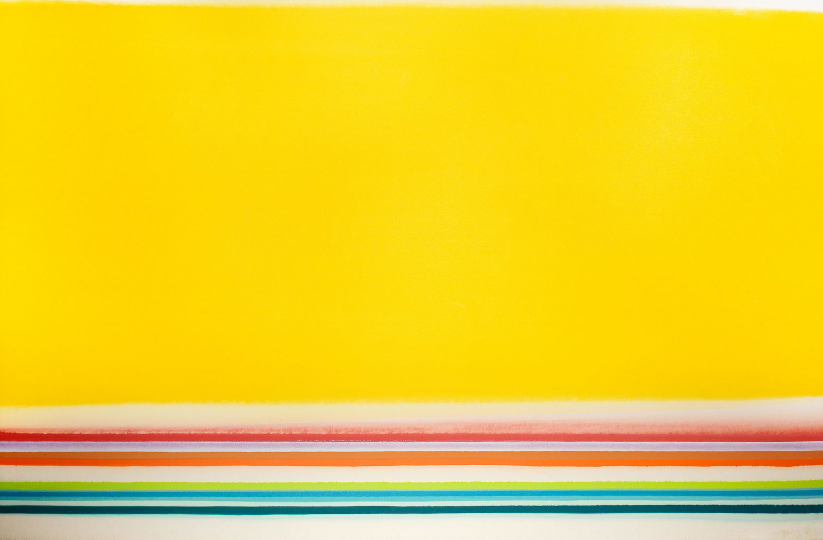 John Copnall (British, 1928-2007) No. 6 (Yellow and Coloured Stripes) (unframed) (1 of 2)