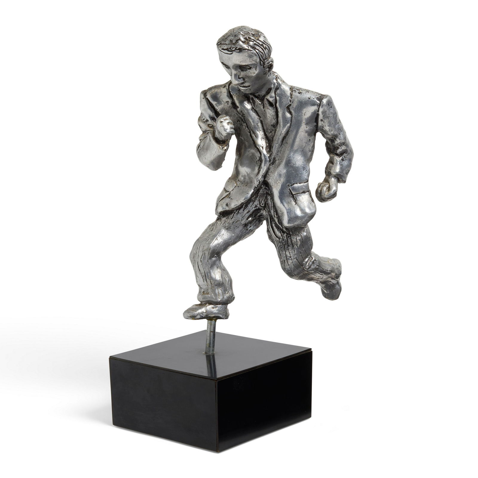 AN ALUMINUM FIGURE: RUNNING MANAttributed to Jay Milder (American, born 1934) (1 of 1)