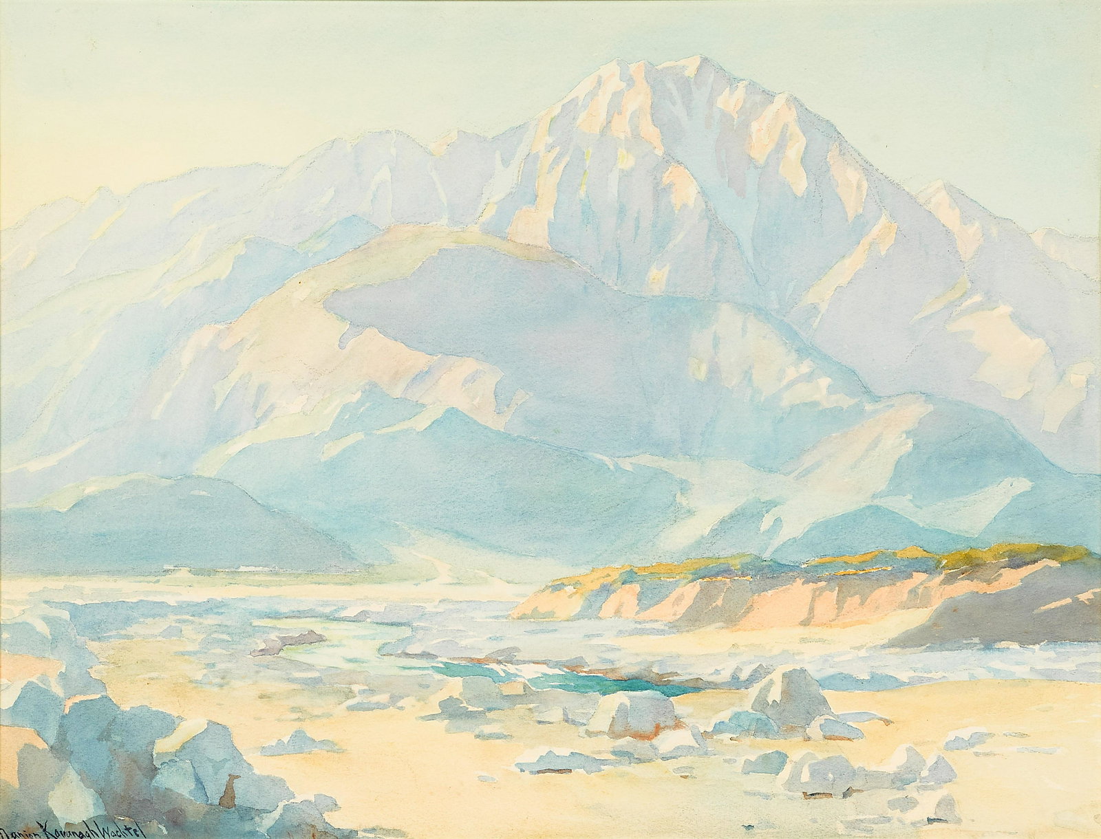 Marion Kavanagh Wachtel (1876-1954) San Jacinto 19 1/2 x 25 1/2 in. framed 28 x 34 in. (1 of 3)