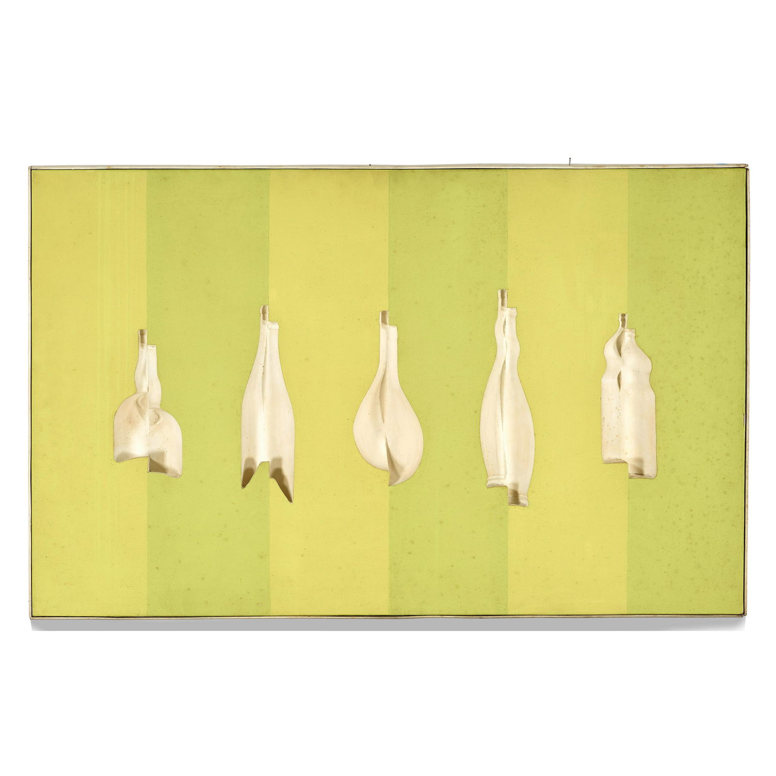 ROY ADZAK (1927-1988) Broken Bottles1965plaster imprints, wood and oil on canvas, signed 'ADZAK'... (1 of 1)