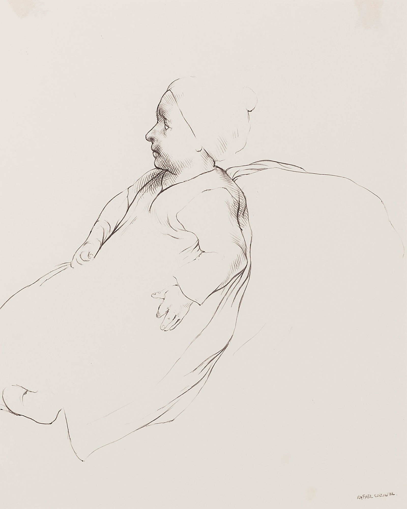 RAFAEL CORONEL (1931–2019) Untitled (Child in Profile)circa 1980pencil on paper, signed 'R... (1 of 1)