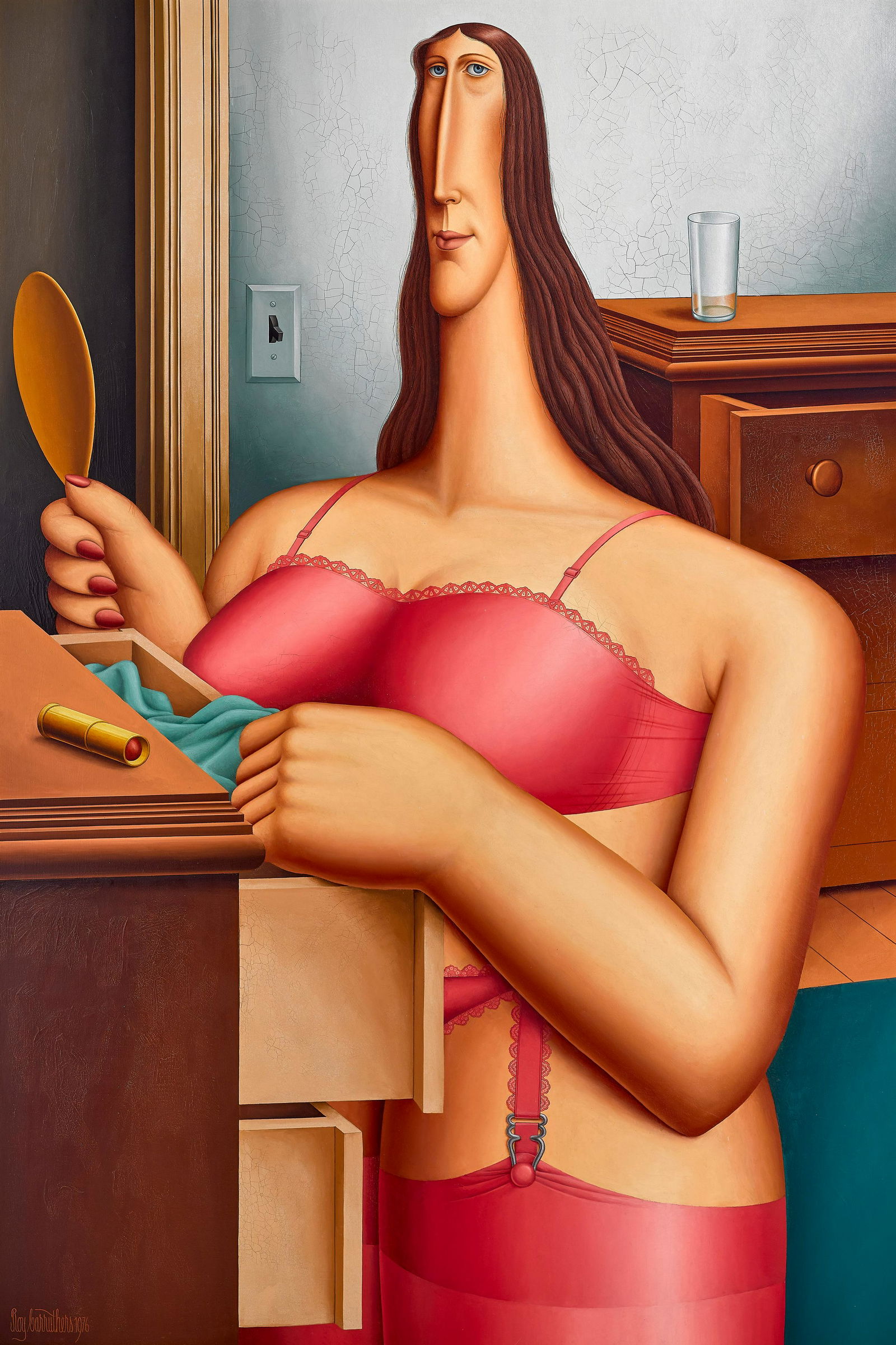 ROY CARRUTHERS (BORN 1938) Woman Dressing1976oil on canvas, signed 'Roy Carruthers' and dated lo... (1 of 1)