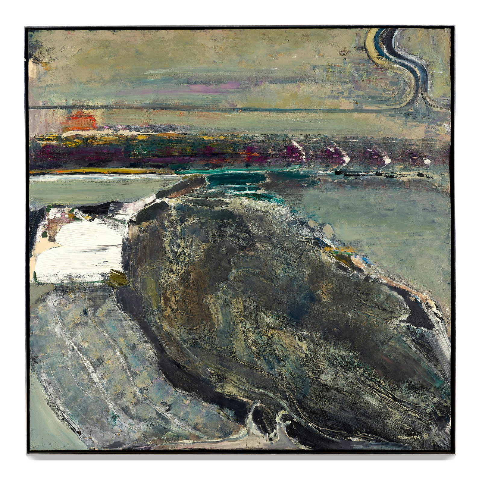 ARTHUR OKAMURA (1932-2009) Dark Rock1961oil on canvas, signed 'OKAMURA' and dated lower right42 ... (1 of 1)