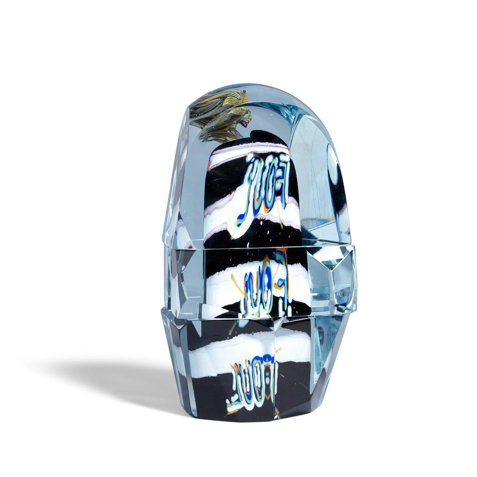 KEN CARDER (Born 1955) The Referee (Layered Sculpture) 1983 blown glass in five parts, etched 'K... (1 of 3)