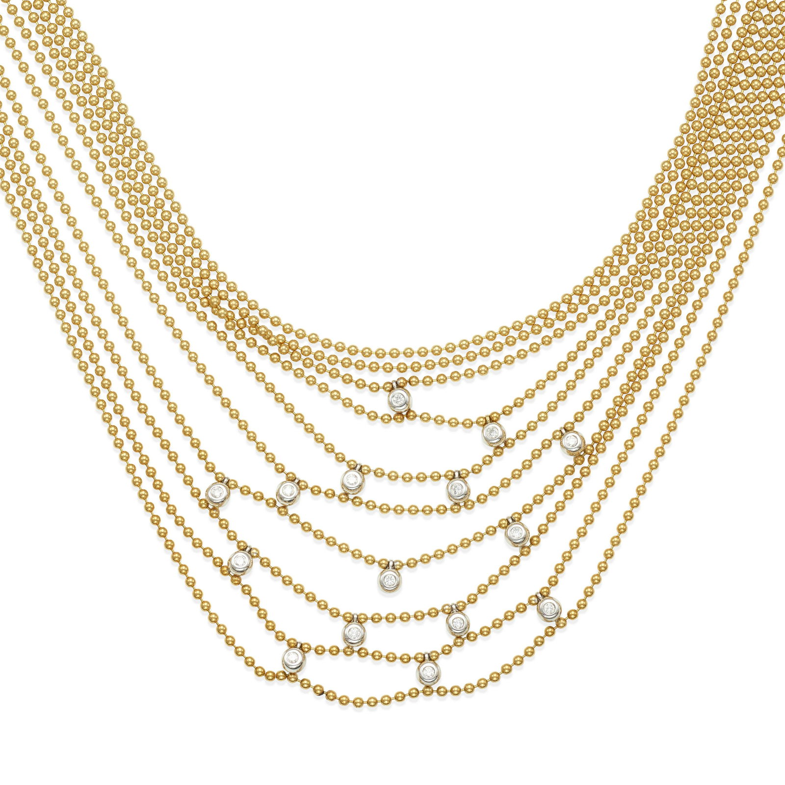 AN 18K BI-COLOR GOLD AND DIAMOND NECKLACE (1 of 3)