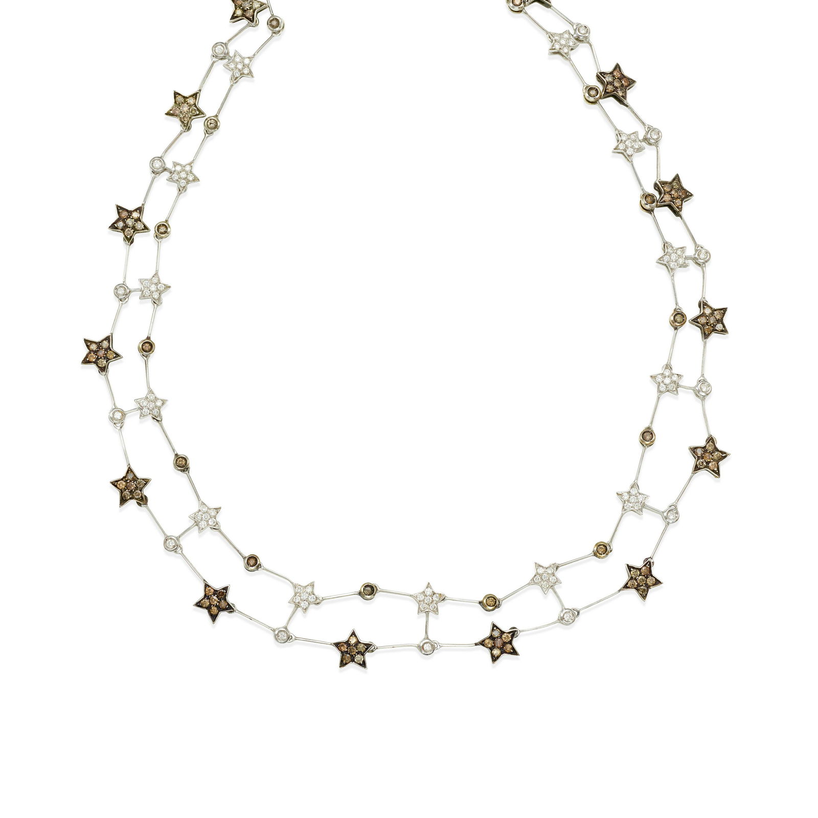 AN 18K BI-COLOR GOLD AND DIAMOND NECKLACE (1 of 3)