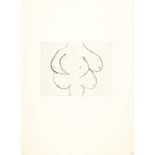 Louise Bourgeois (1911-2010); Untitled, from Anatomy portfolio;: Louise Bourgeois (1911-2010)Untitled, from Anatomy portfolio, 1990Drypoint on Somerset paper, initialed in pencil and numbered SPI 1 (a publisher's proof, aside from edition of 44), published by