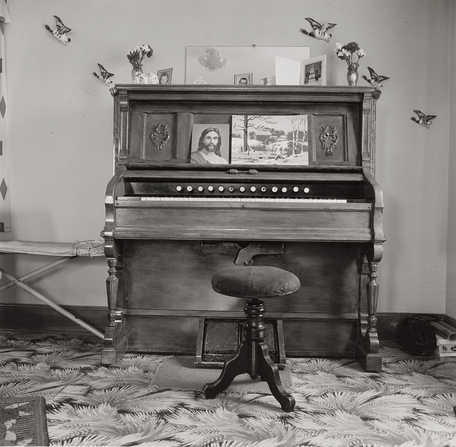 Walker Evans (1903-1975); The Home Organ, Chester, Nova Scotia;: Walker Evans (1903-1975) The Home Organ, Chester, Nova Scotia, 1968-1970 Gelatin silver print, notation 'II 172' in pencil and Lunn Archive stamp on the verso. 7 3/8 x 7 1/2in (18.7 x 19.1cm) sheet 10