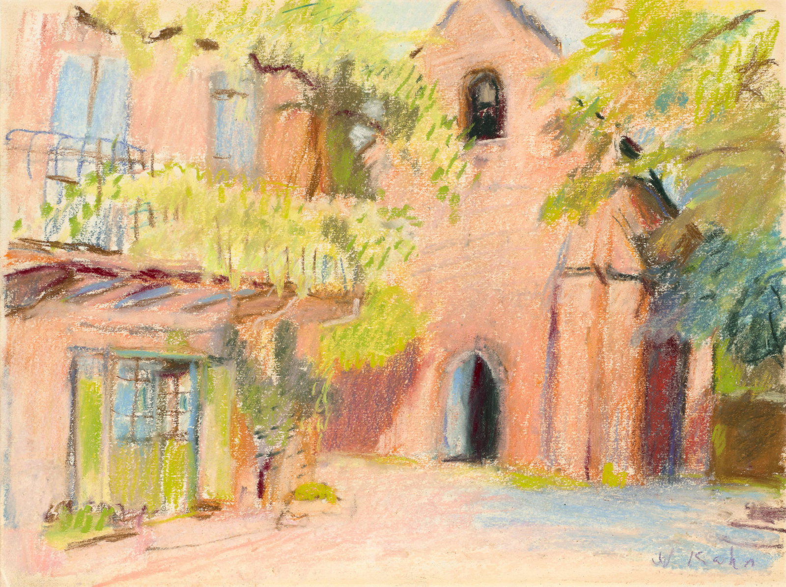 Wolf Kahn (1927-2020) Collonges La Rouge 9 x 12 in. (22.9 x 30.5 cm.): Wolf Kahn (1927-2020) Collonges La Rouge signed 'W Kahn' (lower right) pastel on paper 9 x 12 in. (22.9 x 30.5 cm.) Footnotes: Provenance Kornbluth Gallery, Fair Lawn, New Jersey. Acquired from th