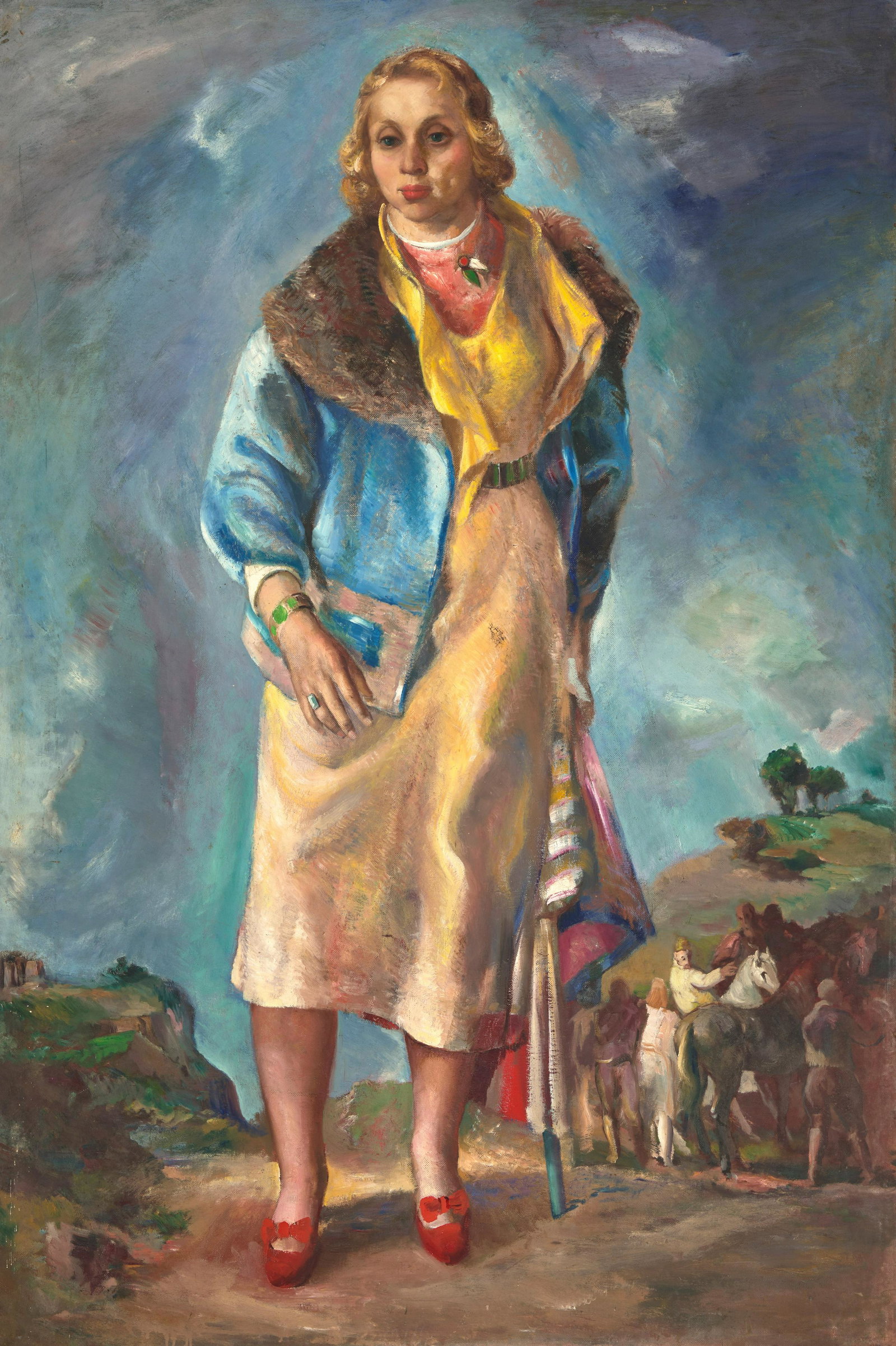 Jon Corbino (1905-1964) Portrait of Ann Brockman 72 x 48 in. (182.8 x 121.9 cm.) (Painted circa ... (1 of 1)