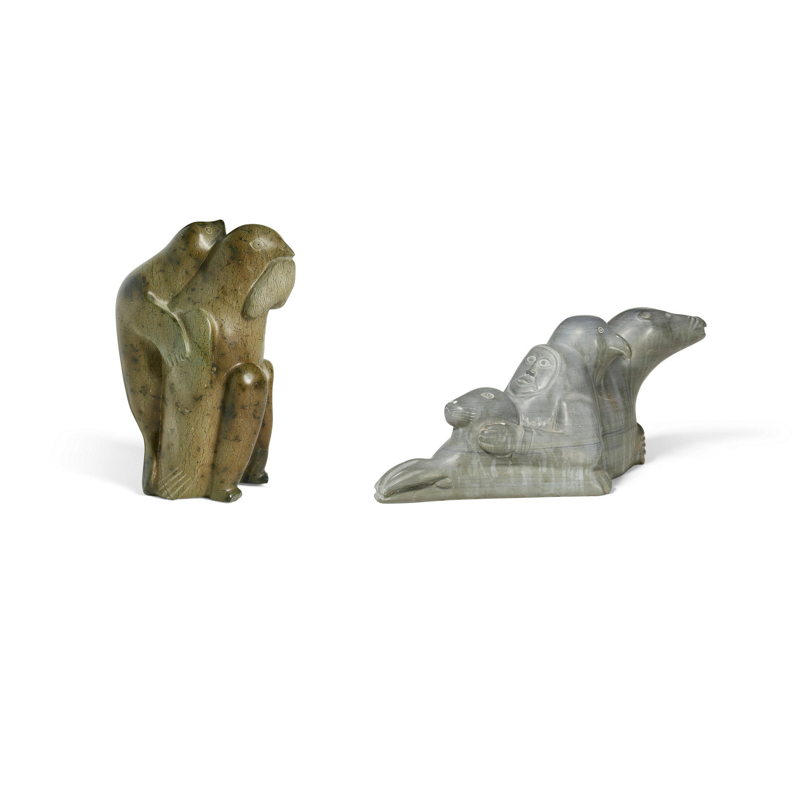 Two Inuit carved stone sculptures (1 of 7)