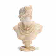 A late 19th / early 20th century Italian carved white alabaster bust of the Apollo Belvedere aft... (1 of 1)