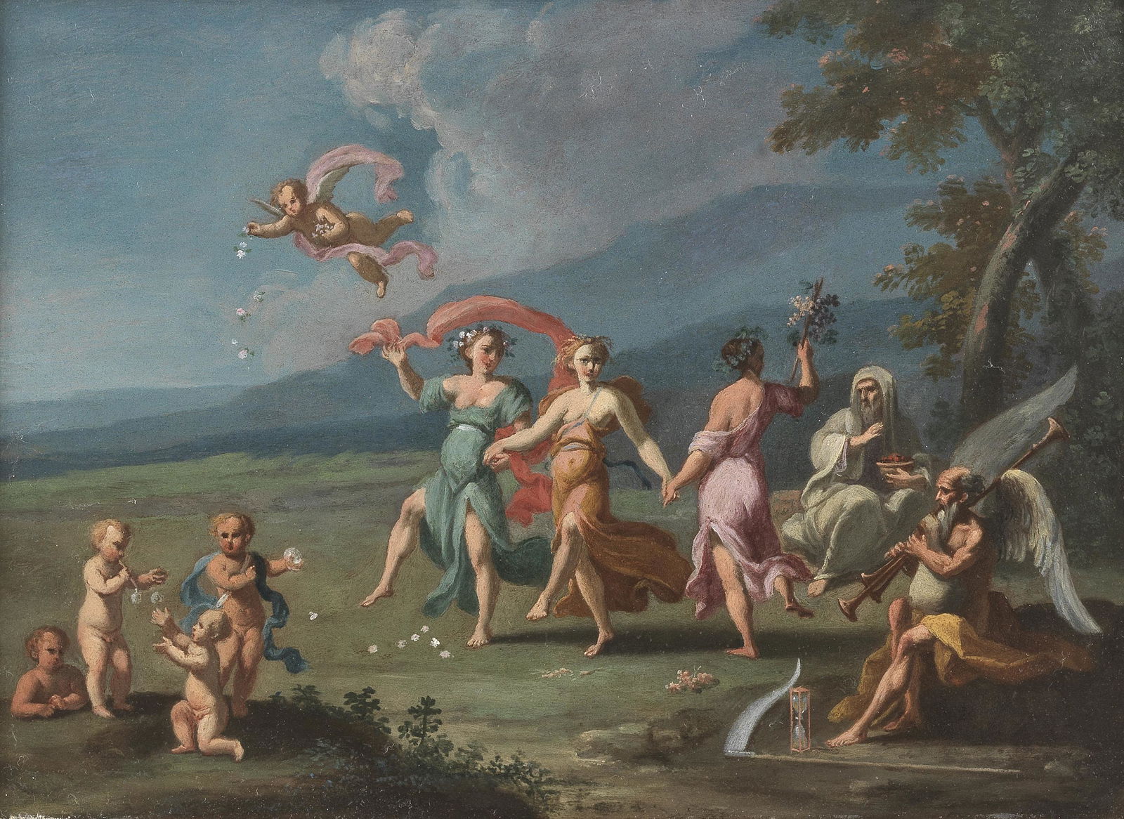 Alberto Carlieri (Rome 1672-circa 1720) Dance to the Music of Time: Alberto Carlieri (Rome 1672-circa 1720) Dance to the Music of Time oil on copper 22.8 x 30.2cm (9 x 11 7/8in). Footnotes: We are grateful to David Marshall for the attribution of the present wor