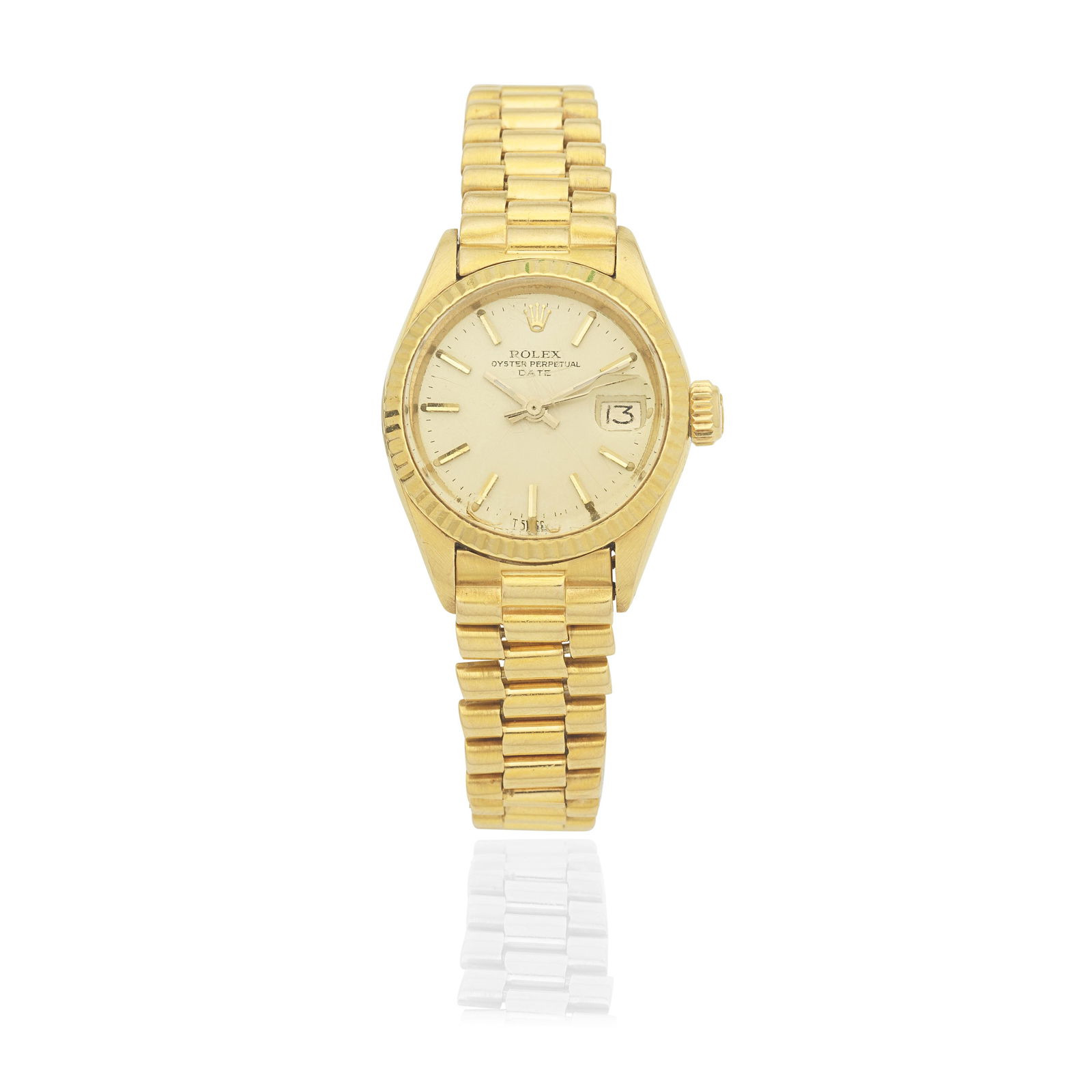 Rolex. A lady's 18K gold automatic calendar bracelet watch  Date, Ref: 6917, Circa 1972 (1 of 1)