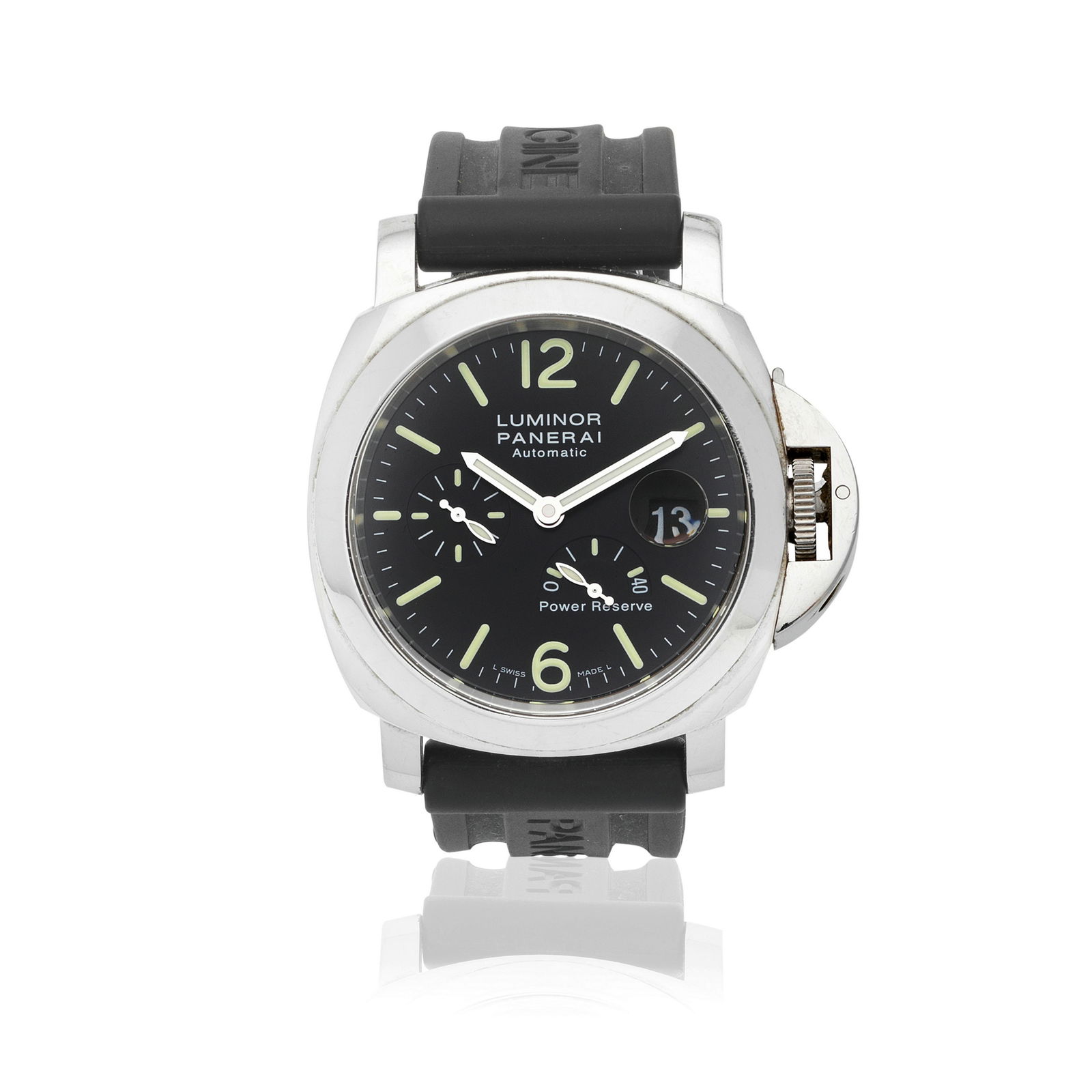 Panerai. A stainless steel automatic calendar wristwatch with power reserve  Luminor Firenze, Re... (1 of 1)