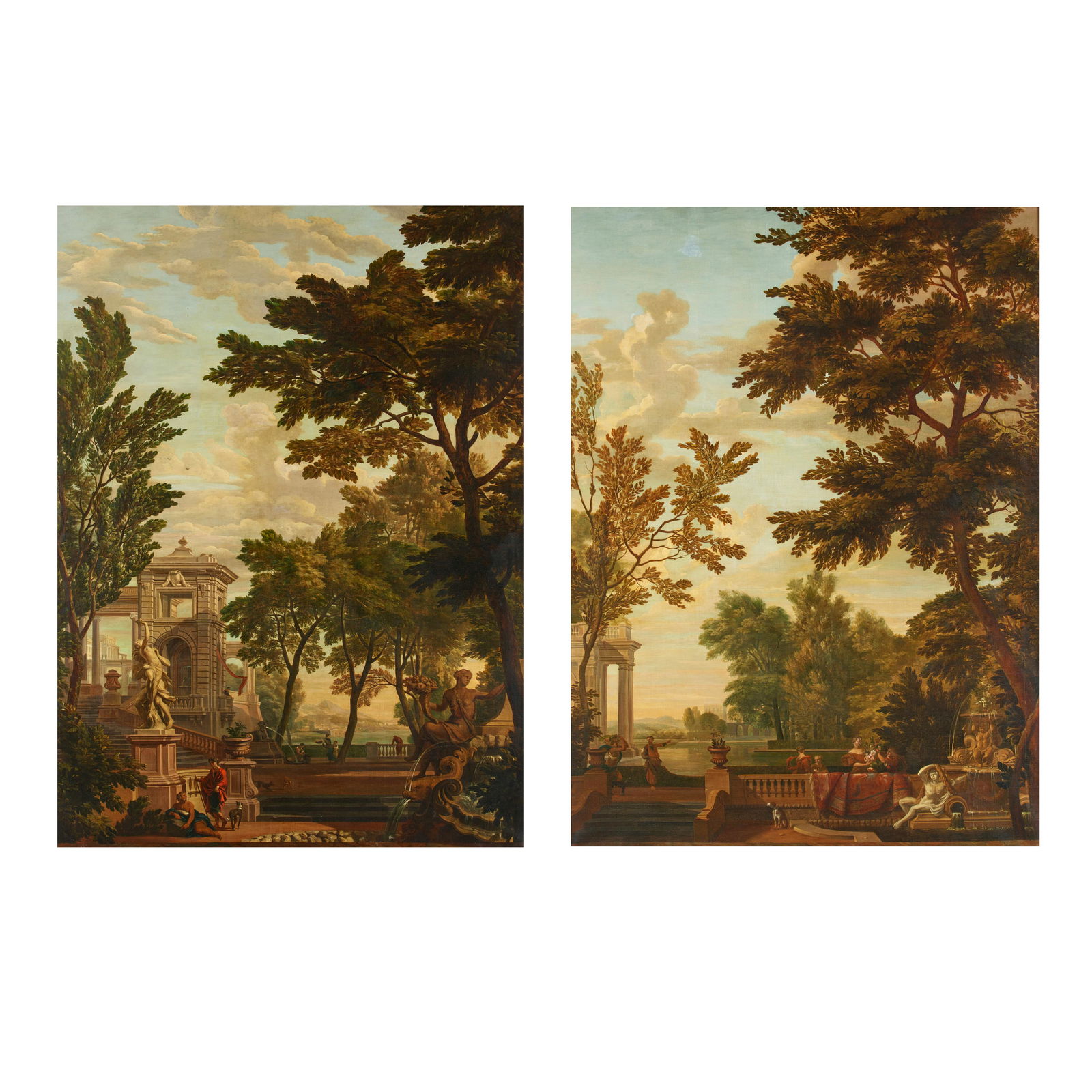 Isaac de Moucheron (Amsterdam 1667-1744) An Italianate landscape with figures in a formal garden... (1 of 7)