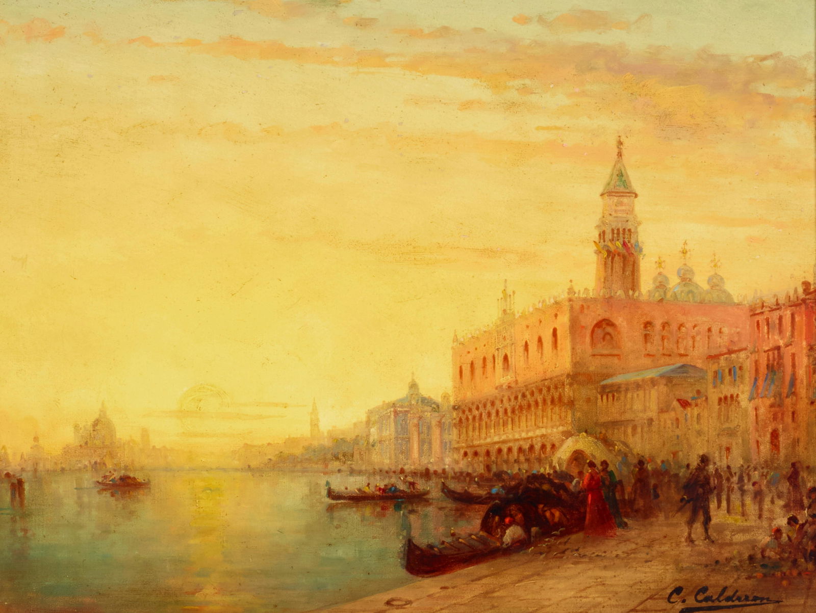 Charles-Clement Calderon (French, 1870-1906) The Doge's Palace, Venice 10 1/2 x 13 5/8in (26.6 x... (1 of 3)