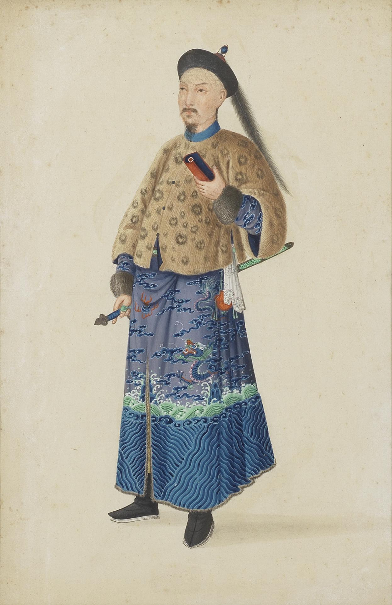 Chinese School, 19th Century Chinese figure studies, a pair each 31.4 x 20.3cm (12 3/8 x 8in). (2) (1 of 4)