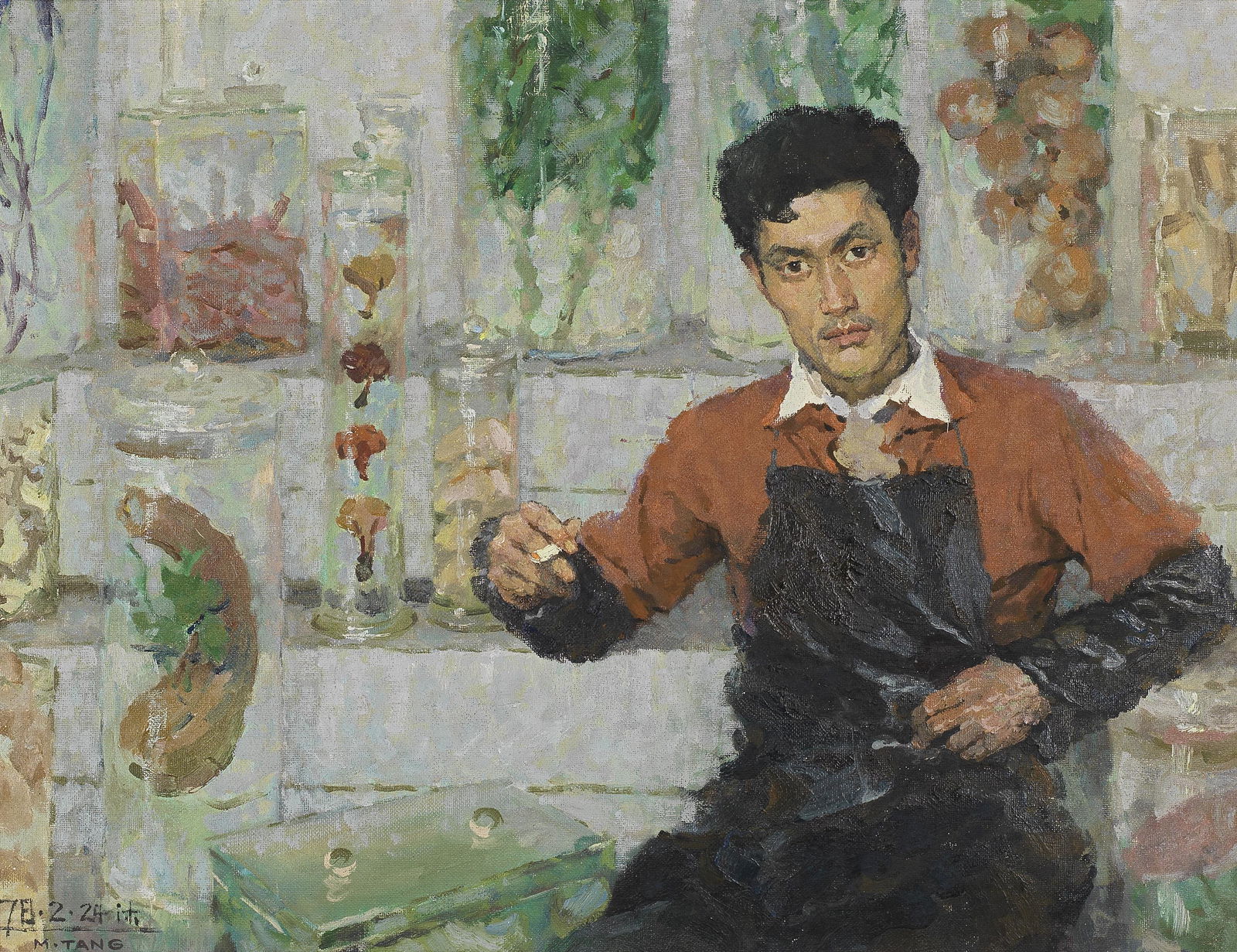 Tang Muli (Chinese, born 1947) Portrait of a stall keeper at an agricultural fair (1 of 2)