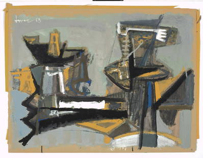 JOHN HARRISON LEVEE (1924-2017) Painting, 1953: JOHN HARRISON LEVEE (1924-2017) Painting, 1953 signed and dated 'Levee 53' (upper left) gouache on paper 20 x 26 1/4 in. 50.8 x 66.7 cm. Footnotes: Provenance Private Collection, Los Ang