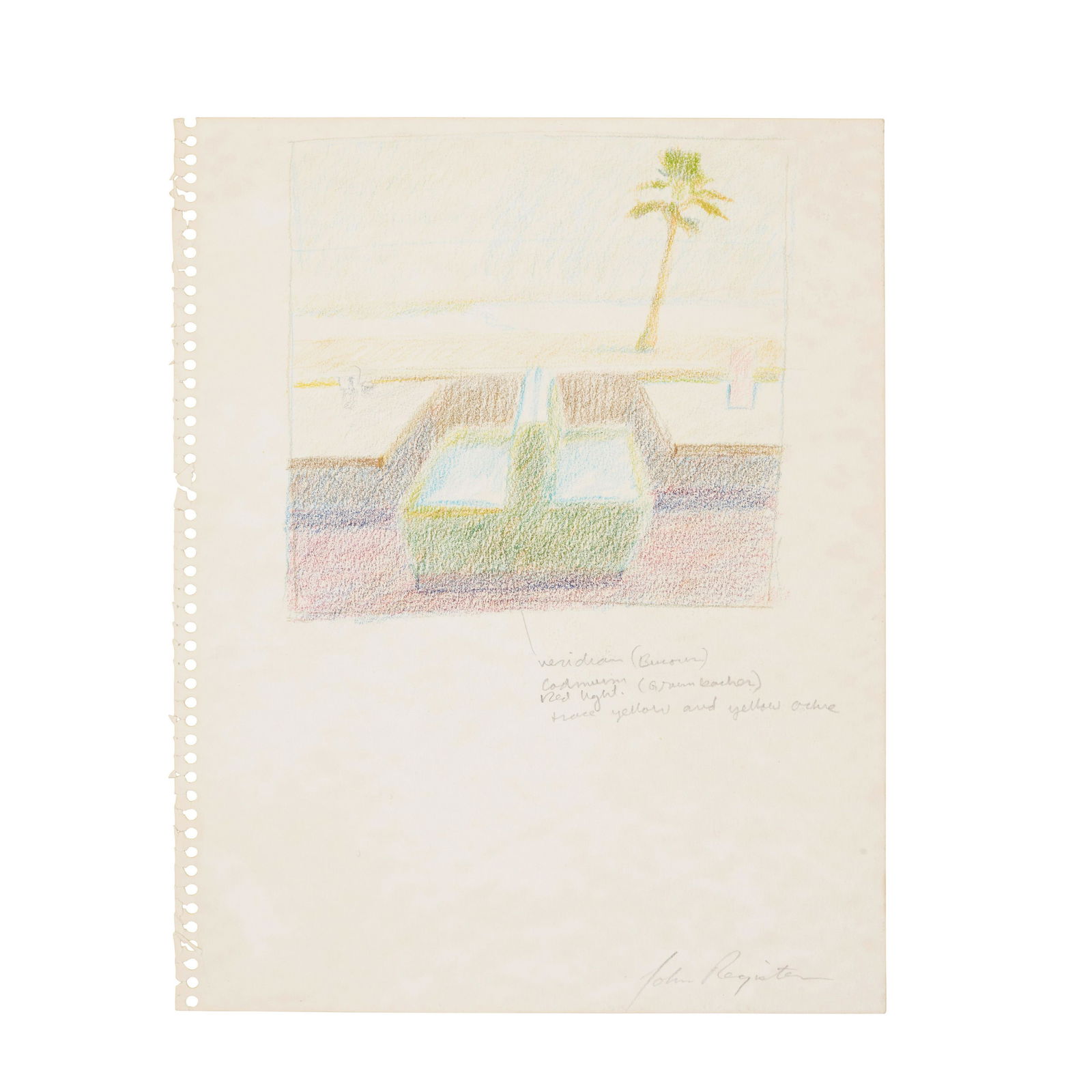 JOHN REGISTER (1936-1996) Untitled, circa 1980s: JOHN REGISTER (1936-1996) Untitled, circa 1980s colored pencil and graphite on paper signed 'John Register' (lower right) 11 7/8 x 9 in. 30.2 x 22.9 cm. Footnotes: Provenance Pri