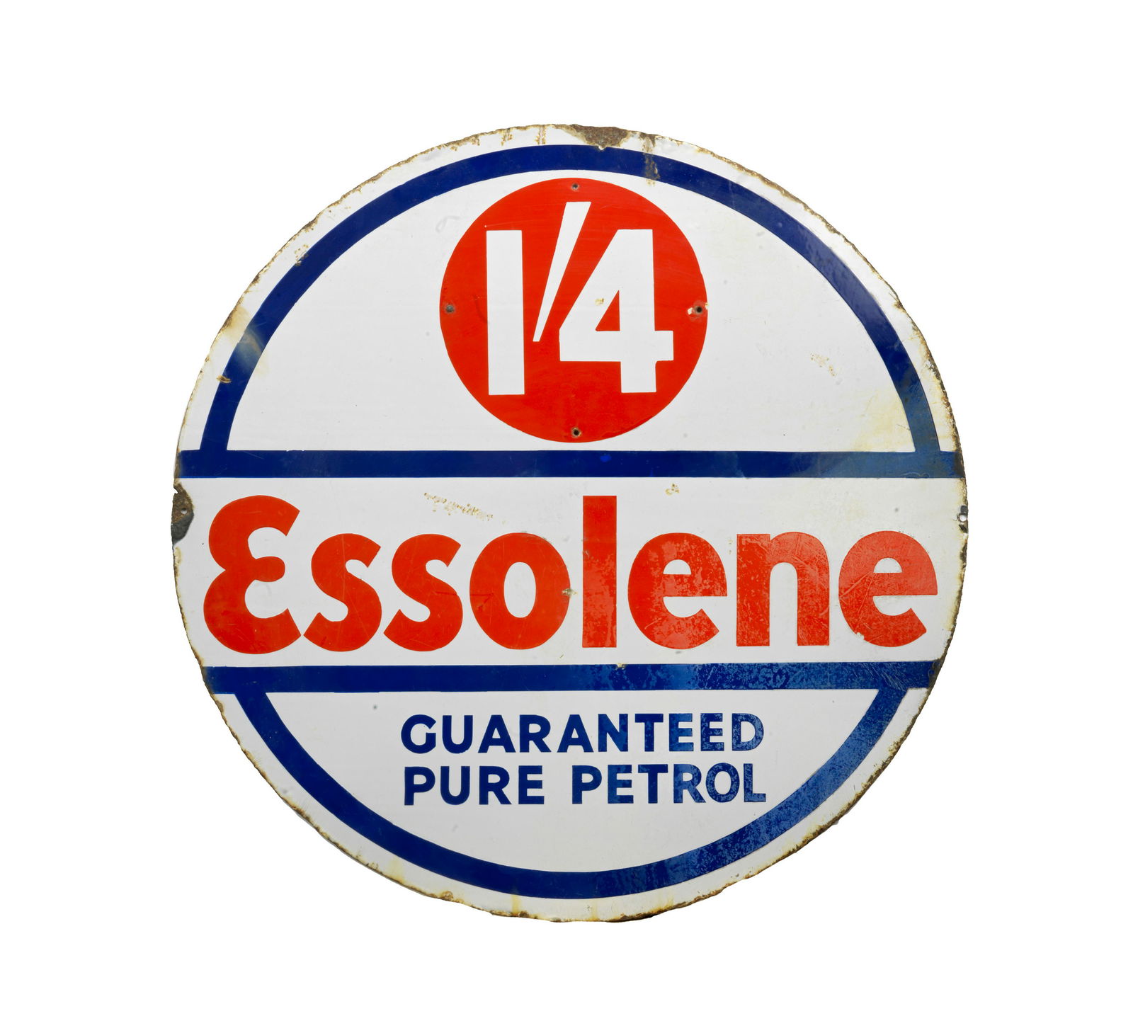 An Essolene 1/4 double-sided circular enamel sign, (1 of 1)