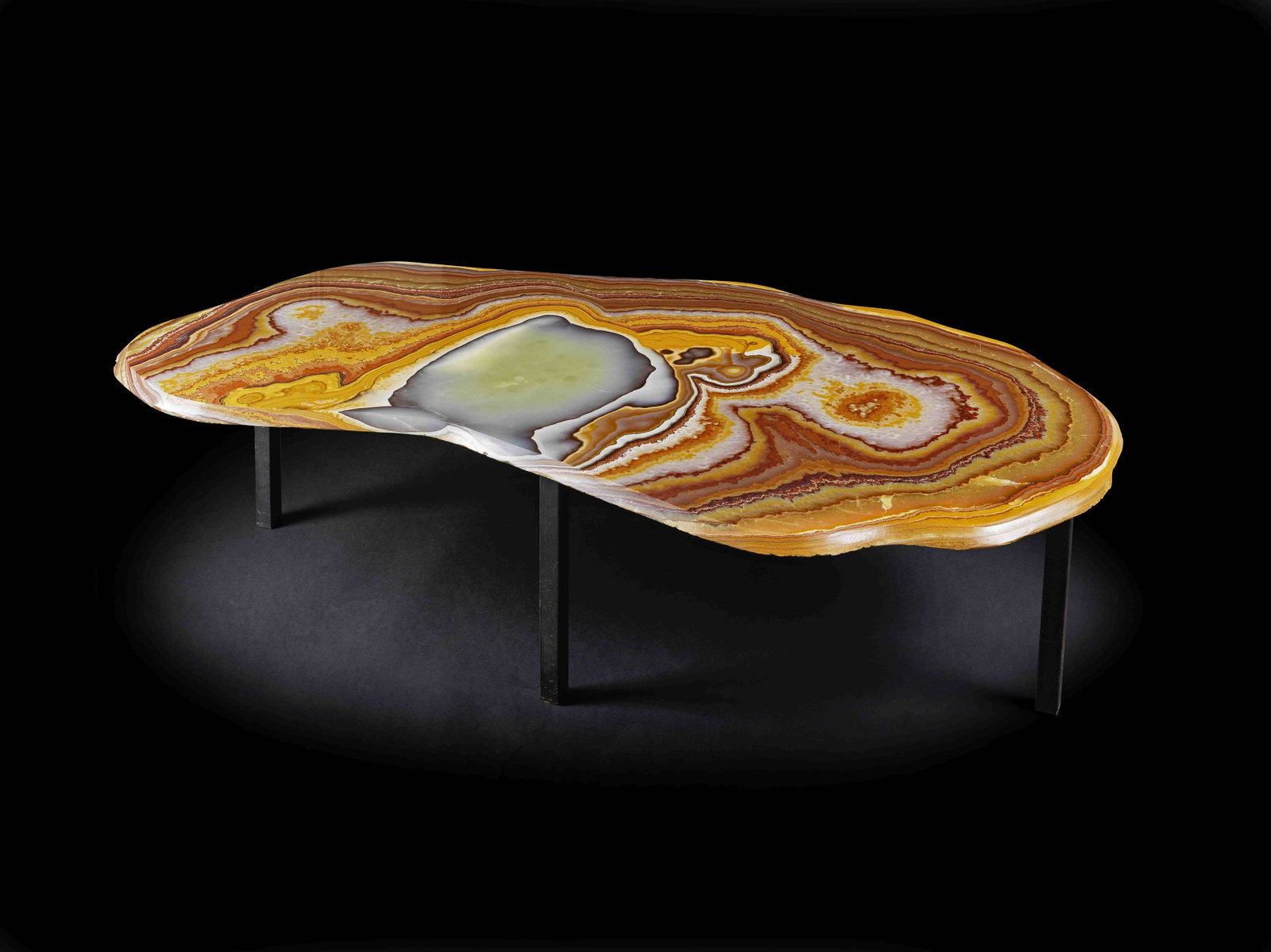 Plateau De Table D'Angle En Agate Bleue De 16 En Gemmes Naturelles Fait Main Plateau De Table D'Angle En Agate Bleue De 16 En Gemmes Naturelles Fait Main