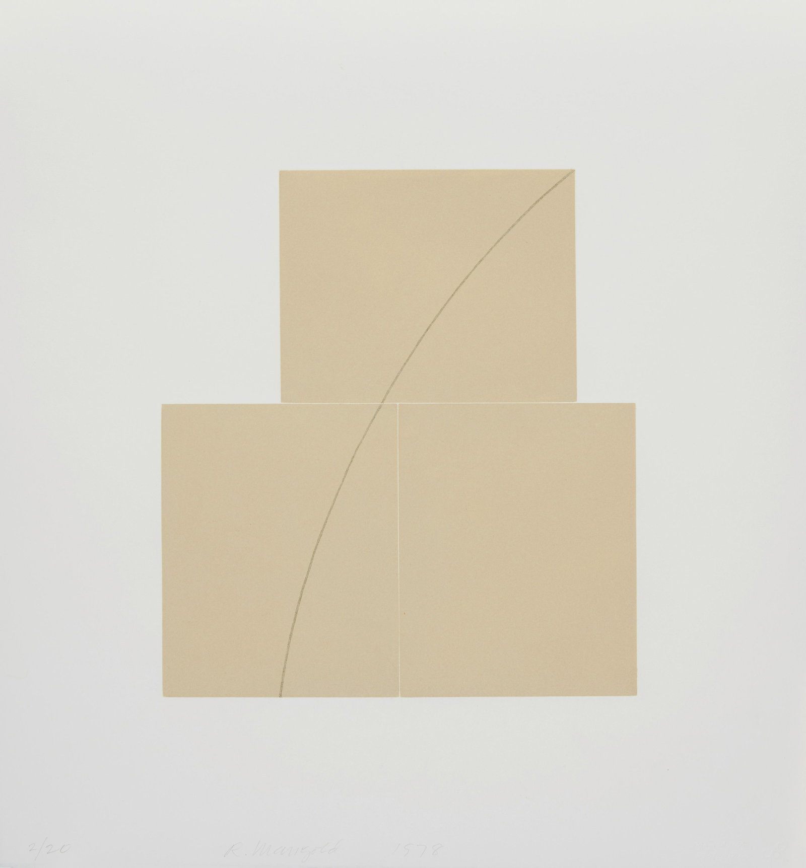 Robert Mangold (born 1937); Untitled Aquatint;: Robert Mangold (born 1937) Untitled Aquatint, 1978 Aquatint in colors on wove paper, signed in pencil, dated and numbered 2/20 (there were also 10 artist's proofs), with the blindstamp of the publishe