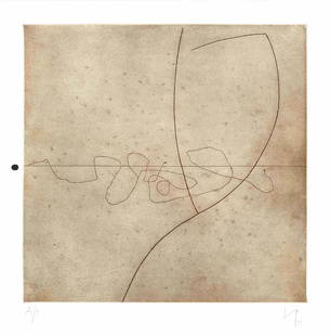 Victor Pasmore R.A. (British, 1908-1998) One Plate, from 'Metamorphosis'; The Tear That Falls, f...: Victor Pasmore R.A. (British, 1908-1998) One Plate, from 'Metamorphosis'; The Tear That Falls, from 'Word and Image' (Lynton 57(3); 39f) Two etchings with aquatint printed in colours, 1974-76, each on