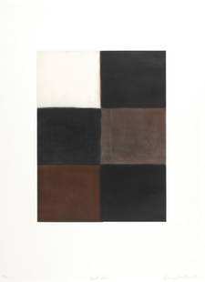 Sean Scully R.A. (Irish, born 1945) Dark Fold Etching and aquatint printed in colours, 2003, on ...: Sean Scully R.A. (Irish, born 1945) Dark Fold Etching and aquatint printed in colours, 2003, on wove, signed, titled, dated and numbered 13/40 in pencil, published by Burnet Editions, New York, with w