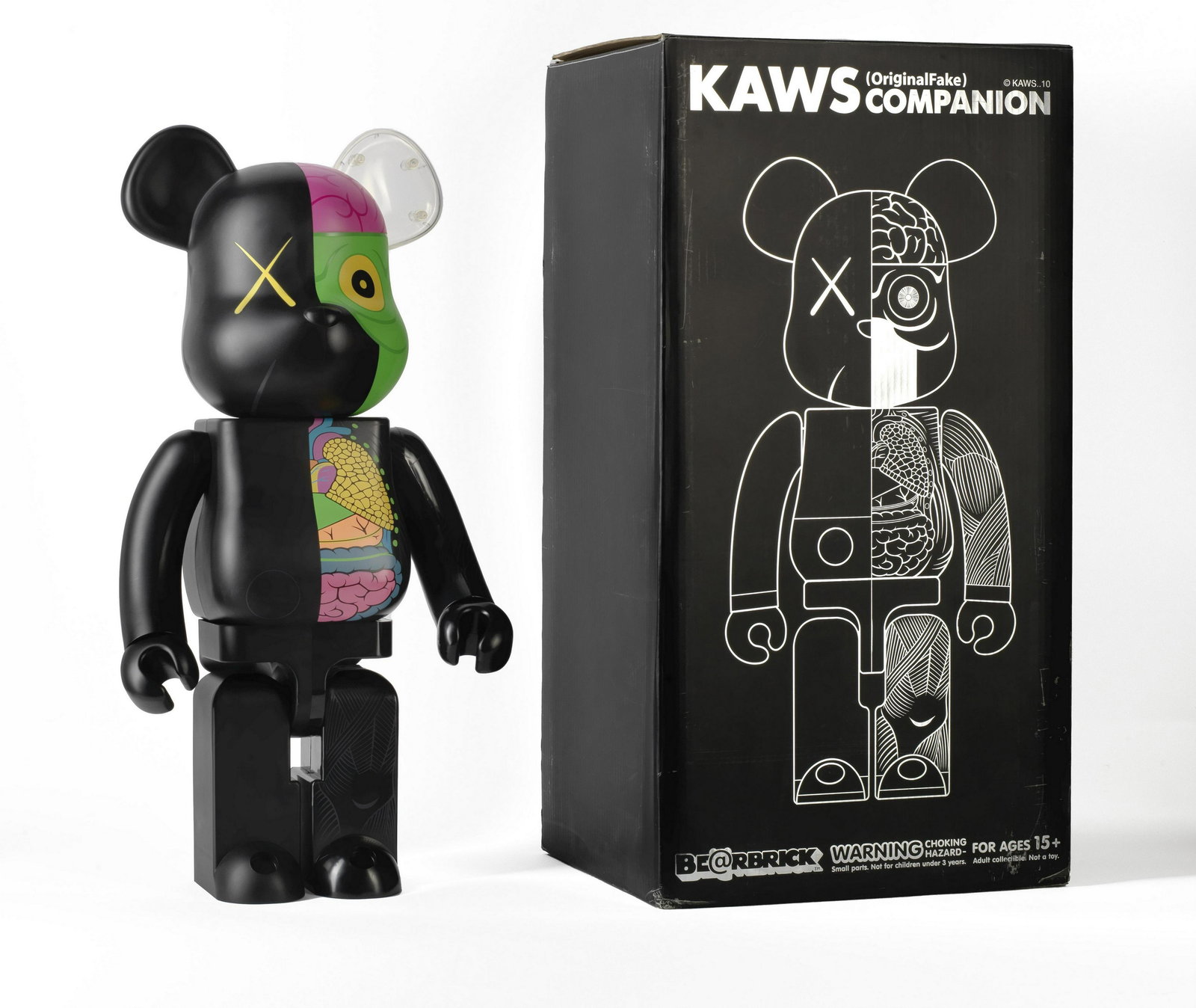 KAWS (American, born 1974) Dissected Companion: 1000% Be@arbrick (Black) Painted cast vinyl mult... (1 of 5)