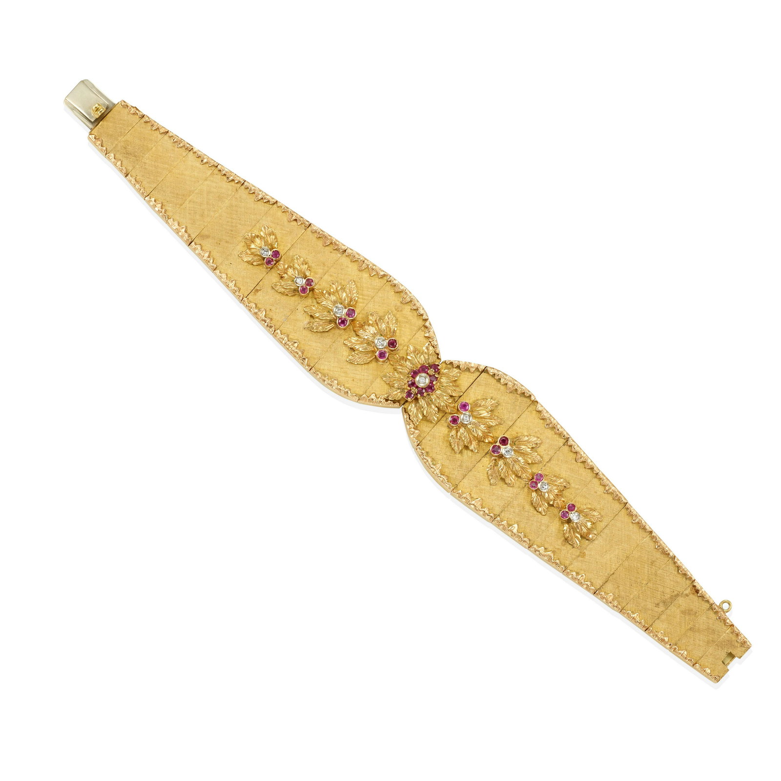 AN 18K GOLD, RUBY AND DIAMOND BRACELET (1 of 4)