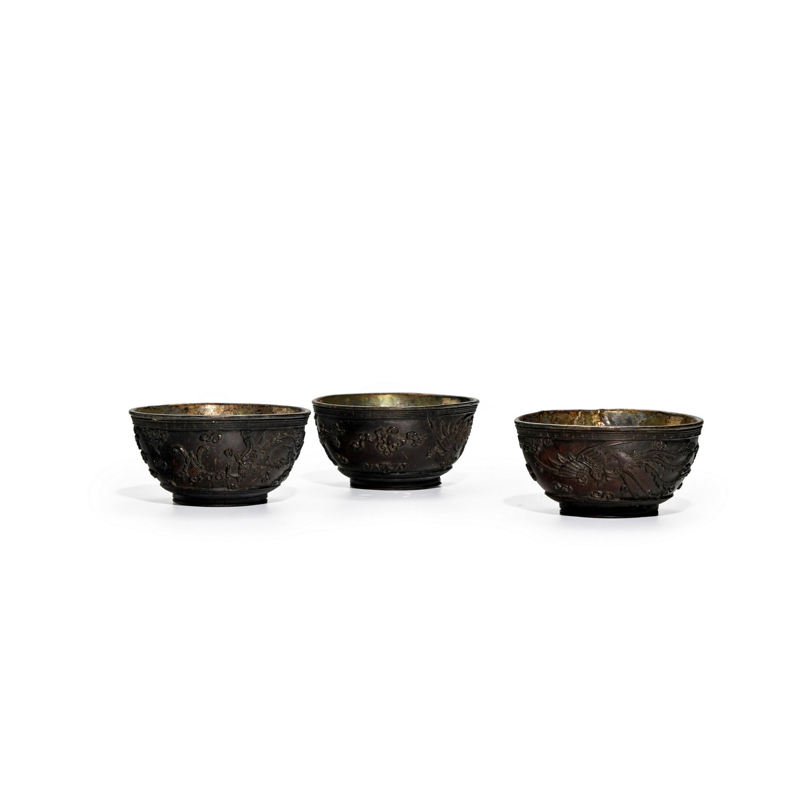 A SET OF TEN CARVED COCONUT CUPS Qing dynasty, 19th century (10) (1 of 2)