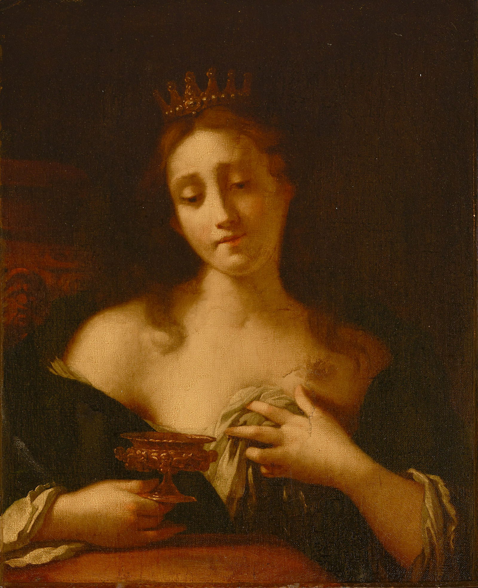 Attributed to Onorio Marinari (Florence 1627-1715) A portrait of Artemisia 22 1/8 x 18in (56.3 x...: Attributed to Onorio Marinari (Florence 1627-1715) A portrait of Artemisia oil on canvas 22 1/8 x 18in (56.3 x 45.9cm)