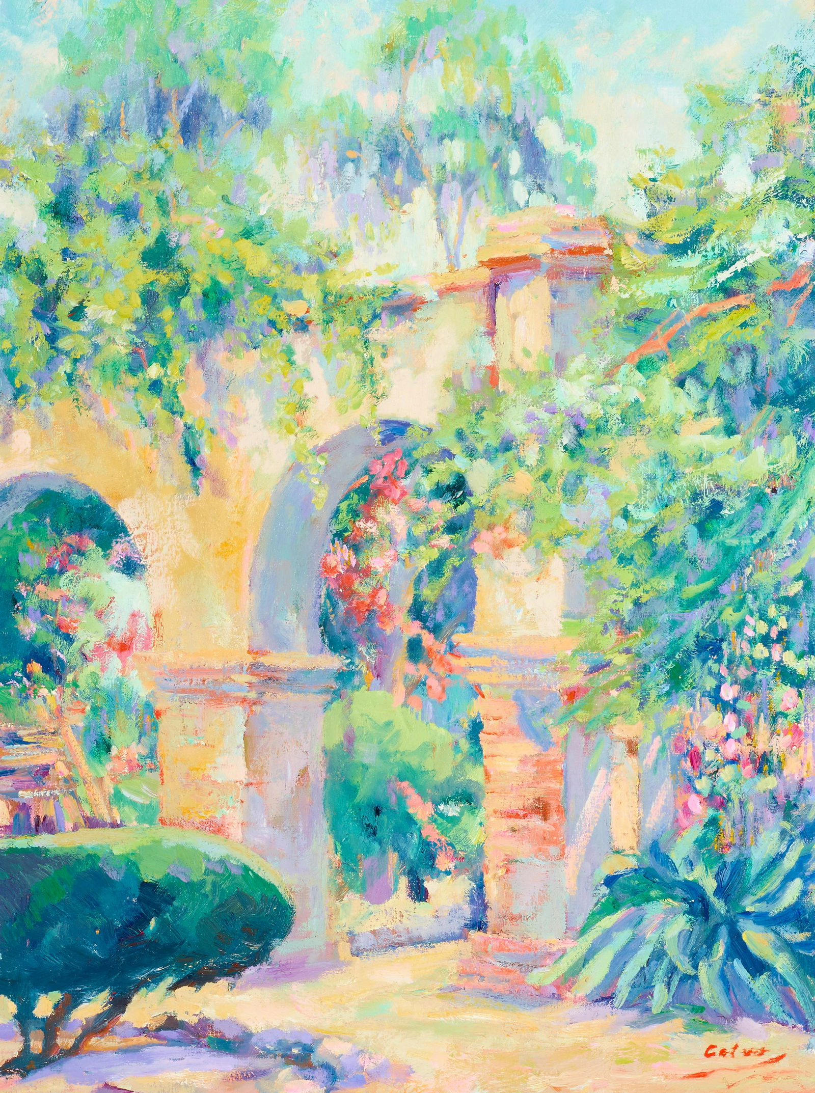 Maria Del Carmen Calvo (1937-2019) Mission Passage, circa 1995-1997 24 x 18 in.: Maria Del Carmen Calvo (1937-2019) Mission Passage, circa 1995-1997 signed 'Calvo' (lower right) oil on canvas 24 x 18 in. Footnotes: Provenance Joan Irvine Smith Fine Arts, Inc., Lagun