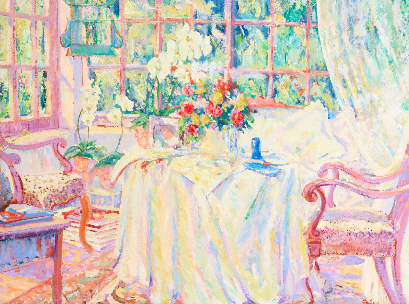 Maria Del Carmen Calvo (1937-2019) Fantasy in White, the Artist's Bedroom, 1997 30 x 40 in.: Maria Del Carmen Calvo (1937-2019) Fantasy in White, the Artist's Bedroom, 1997 signed 'Calvo' (lower right) oil on canvas 30 x 40 in. Footnotes: Provenance Joan Irvine Smith Fine Arts, Inc.,