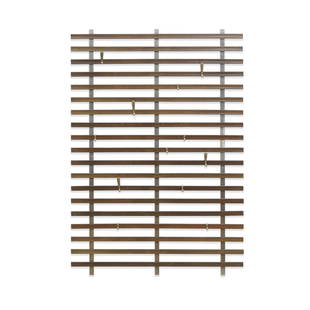 Jules Wabbes Wall-mounted slatted coat rack with adjustable hooks, designed mid-1950s: Jules Wabbes Wall-mounted slatted coat rack with adjustable hooks, designed mid-1950s Wenge, nickel-plated brass. 196 x 134.5 x 9 cm Manufactured by Mobilier Universel, Belgium. Each hook impressed WA