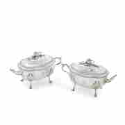 A pair of George III silver sauce tureens and covers Francis Crump, London 1771 (1 of 3)
