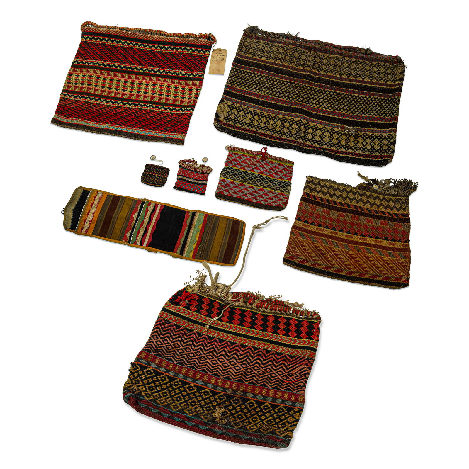 Eight Eastern Woodlands or Great Lakes bags, identified as Ottawa & Omaha (1 of 1)