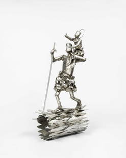 Sokari Douglas Camp (Nigerian, born 1958) St Christopher, 2018 76 x 27 x 44cm (29 15/16 x 10 5/8...: Sokari Douglas Camp (Nigerian, born 1958) St Christopher, 2018 stainless steel 76 x 27 x 44cm (29 15/16 x 10 5/8 x 17 5/16in). This lot is subject to the following lot symbols: AR AR G