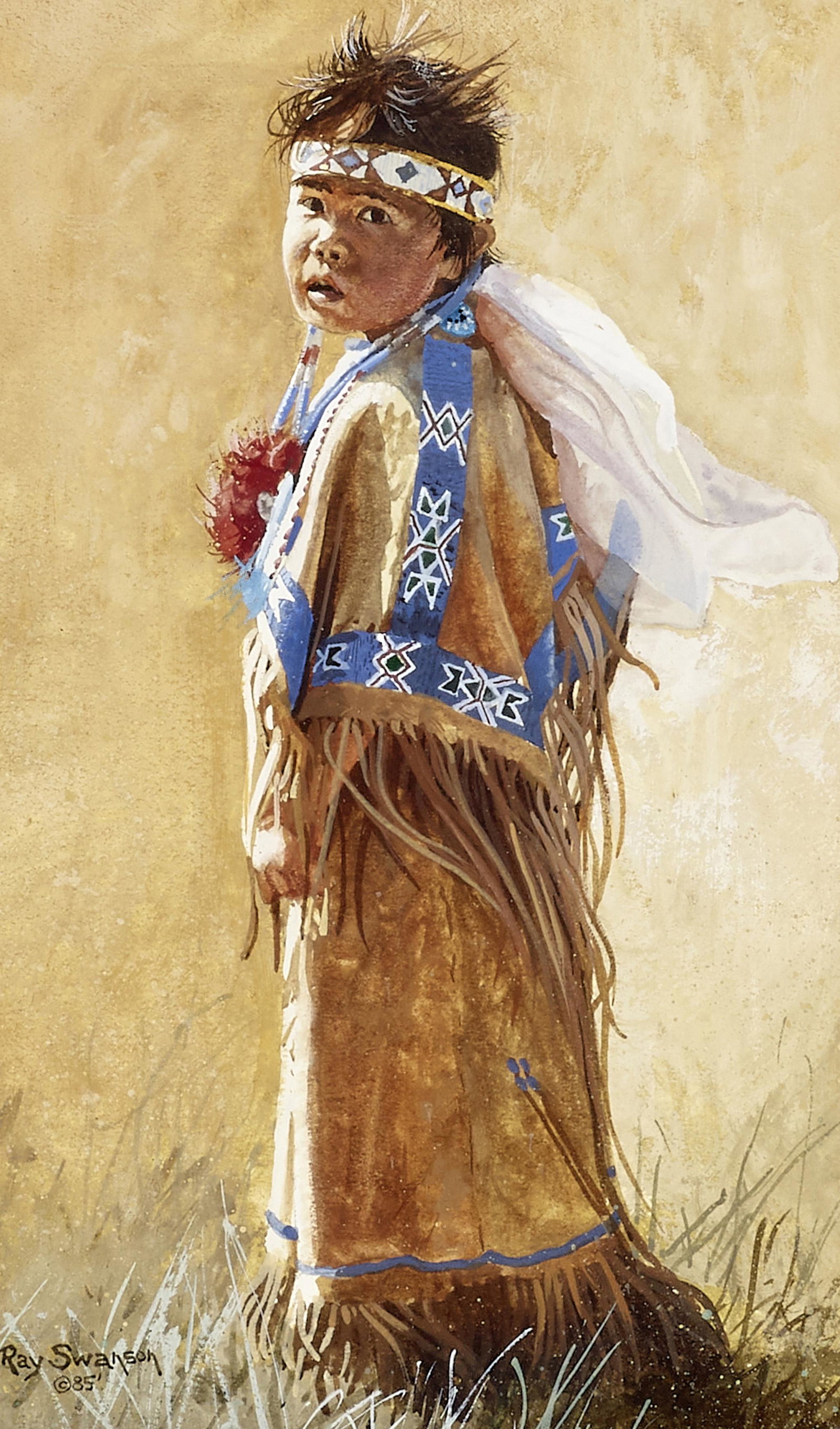 Ray Swanson (1937-2004) Little Dancer Girl sight 8 x 4 3/4 in. framed 17 x 14 in. (1 of 3)