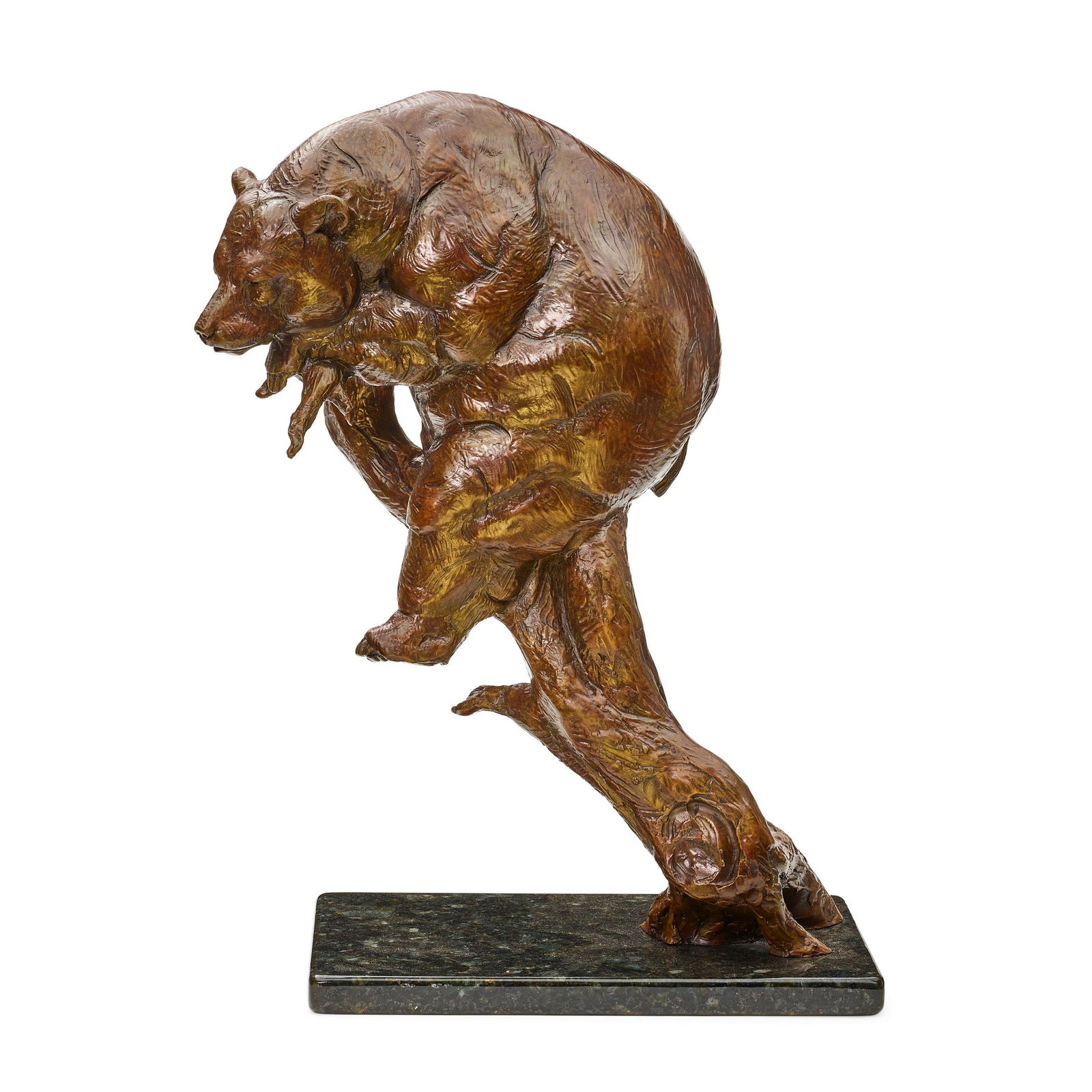 Dan Ostermiller (born 1956) Oblivious 17 in. high: Dan Ostermiller (born 1956) Oblivious inscribed 'Dan Ostermiller / 2006 / 6/20' (on the base) bronze with brown patina 17 in. high