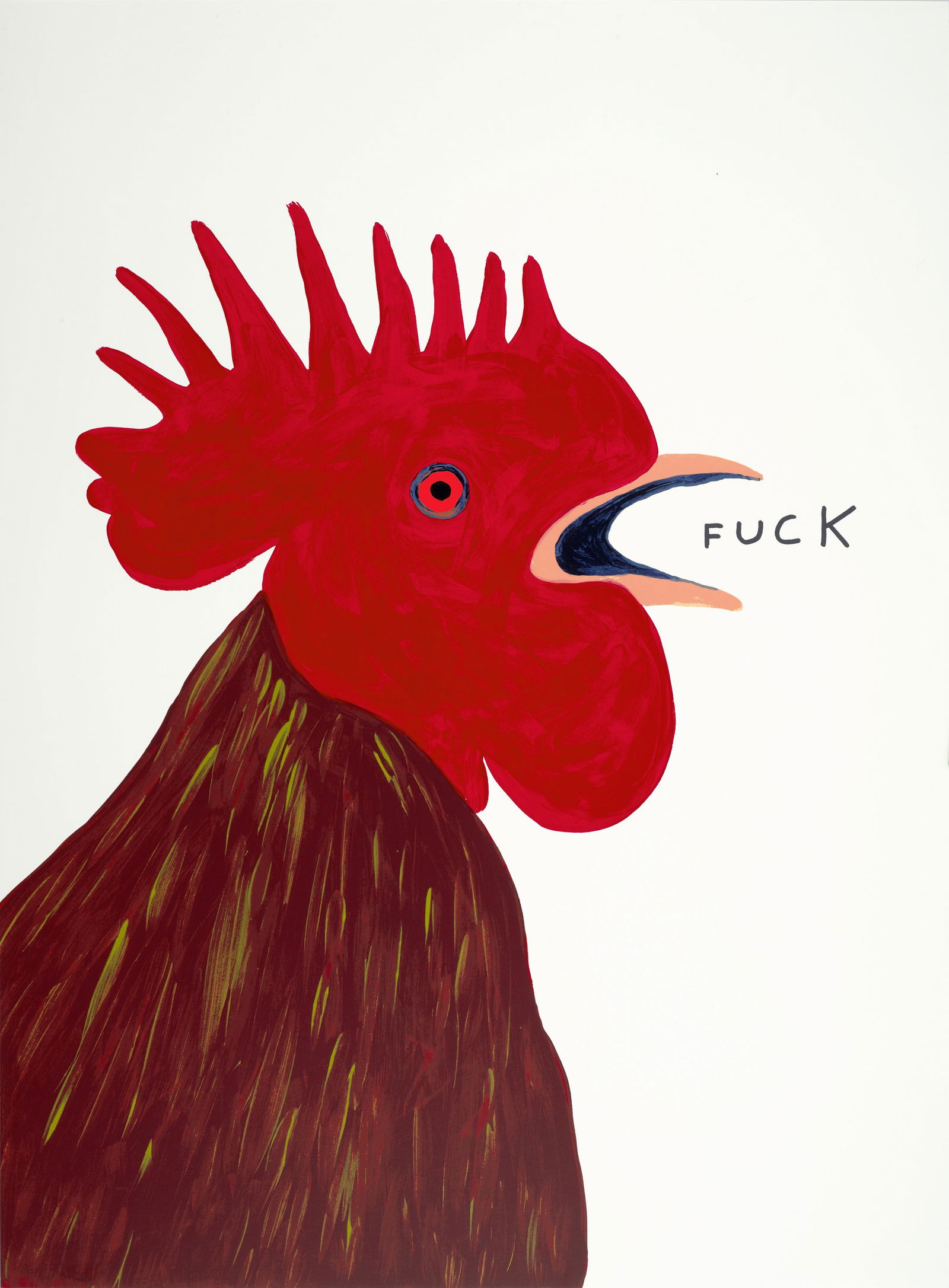 David Shrigley (born 1968); Fuck;: David Shrigley (born 1968) Fuck, 2021 Screenprint in colors on wove paper, initialed in black ink and dated on the accompanied certificate of authenticity, numbered 78/125 on the reverse of sheet, pub