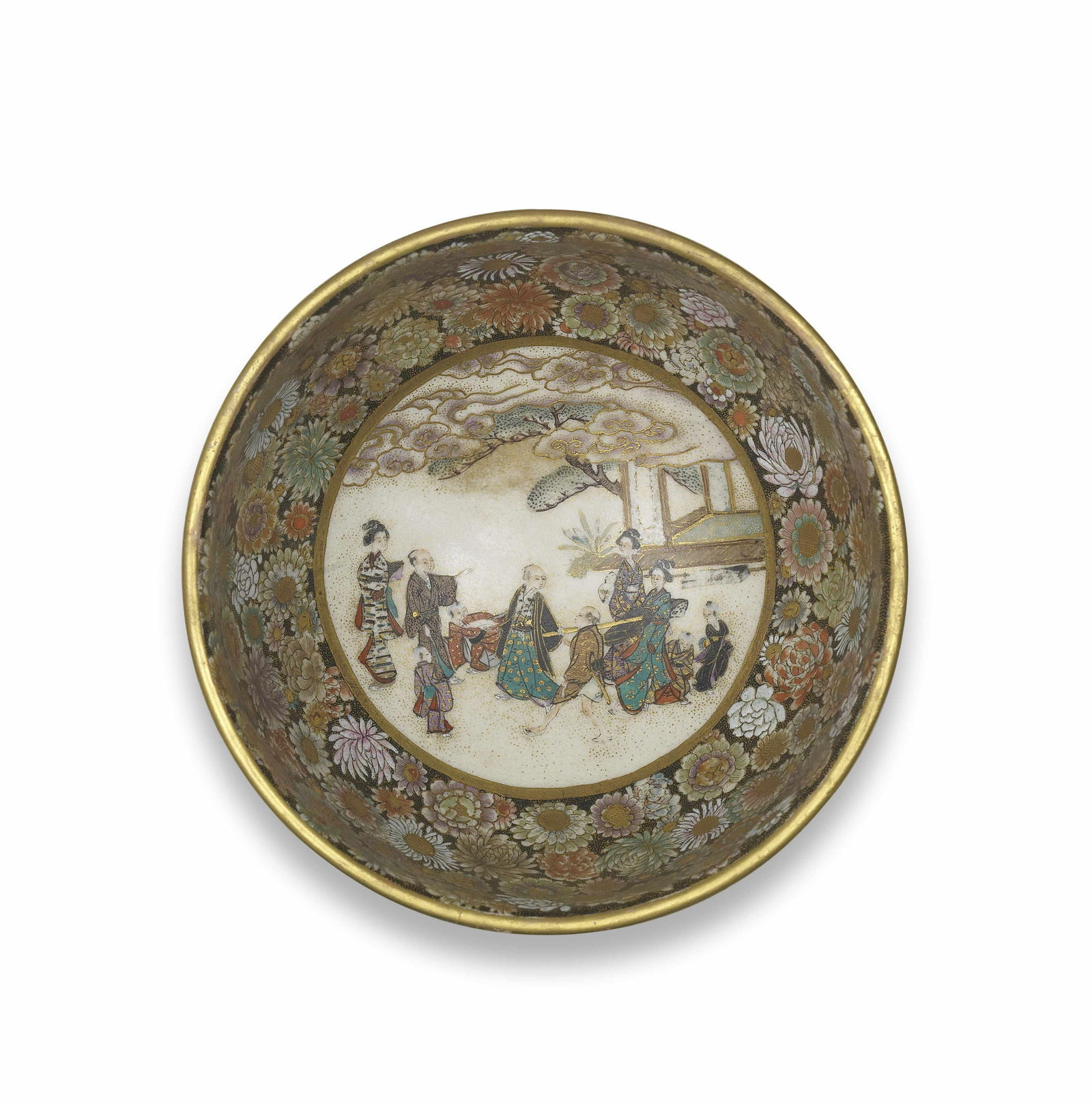 MATSUMOTO HOZAN (ACTIVE CIRCA 1900) A Satsuma Teabowl Meiji era (1868